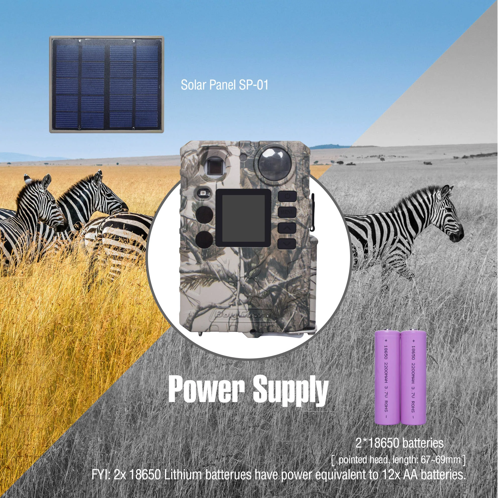 Boly BG310 Using18650 Batteries 27MP 940nm Night Vision LED Low Glow Hunting Camera Photo Trap Trail Camera Support Solar Panel