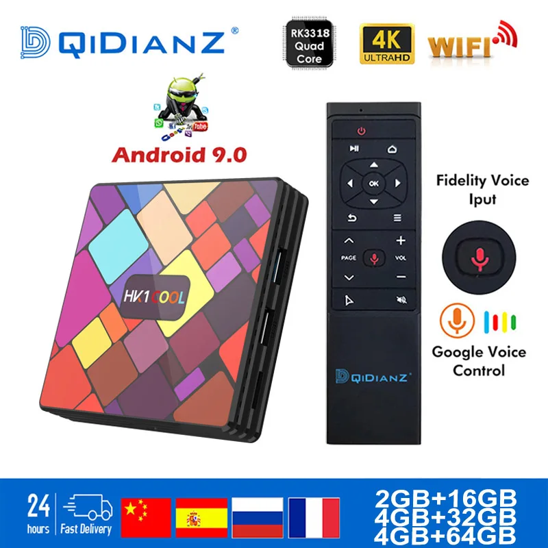 Смарт ТВ приставка HK1COOL Android 9,0 2,4G/5G Wifi BT 4,0 RK Четырехъядерный 4K Full HD hk1 прикольная приставка Netflix KD плеер PK H96 A95