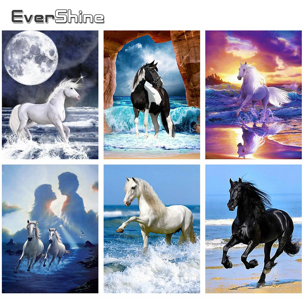 Evershine алмазная вышивка лошади крестиком 5D DIY картина мозаика животные наклейки на