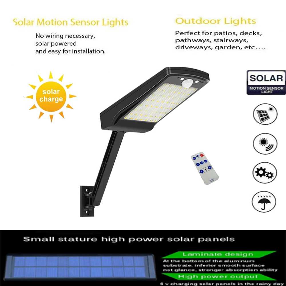 

PIR Motion Sensor Waterproof Street Lamp Garden Decoration remote control solar led lights outdoor hanging Rechargeable light