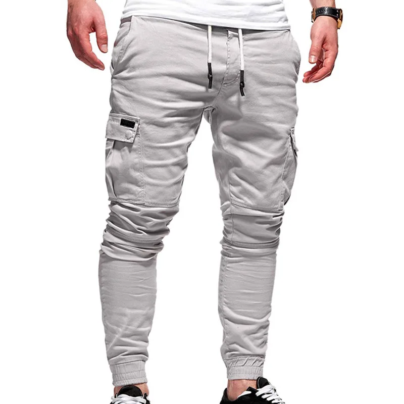 mens casual dress pants Men's Pants Multi-Pockets Joggers Men Sweatpants 2021 New Casual Solid Cargo Pants Men Oversize Streetwear Pants Men Trousers khaki trousers