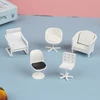 1:20 Dollhouse Miniature 9 Style White Plastic Furniture Chair Sofa Stool Model Doll House Decor Toy 6