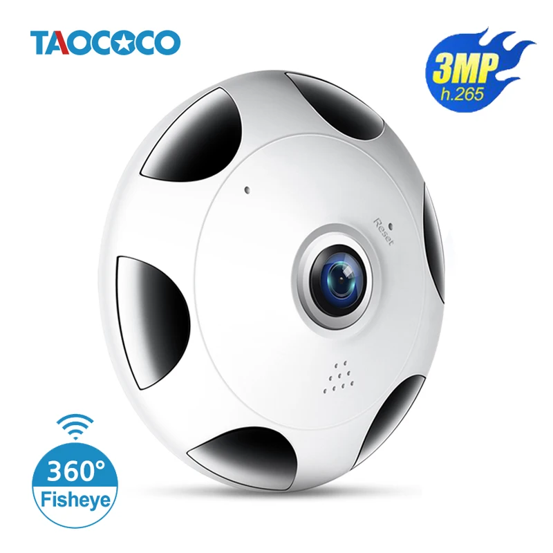  1536P 3.0MP Camera WiFi IP Camera Wireless 360 Degree Fisheye Camera Surveillance Night Vision Secu - 33036697174