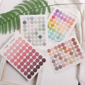 

1Sheet Bright Gradient Color Smiley Molandi Korea Style Ins Sticker DIY Scrapbooking Album Diary Label Decoration Stickers