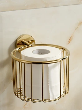 

Selection of fine copper raw materials punch-free hand-wiping paper box PVD vacuum electroplating golden toilet wall-mounted all