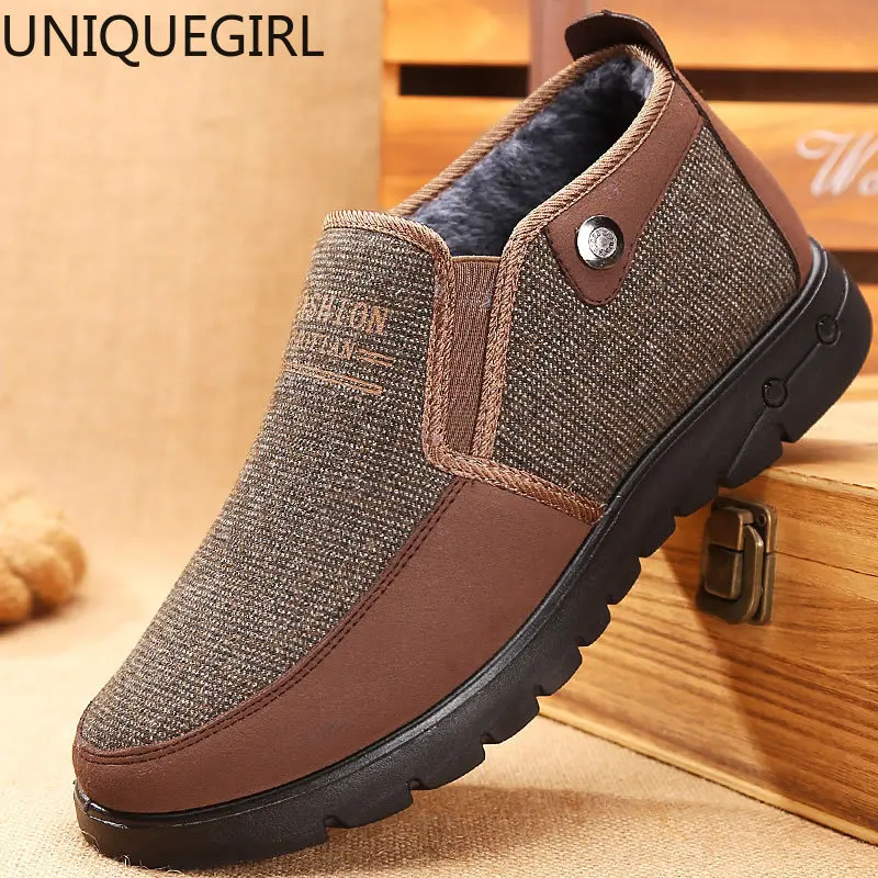 2019Old Beijing zapatos de abuelito, zapatos de algodón de mediana edad y  ancianos, zapatos de hombre, zapatos de invierno cálidos para padre|Botas  de nieve| - AliExpress