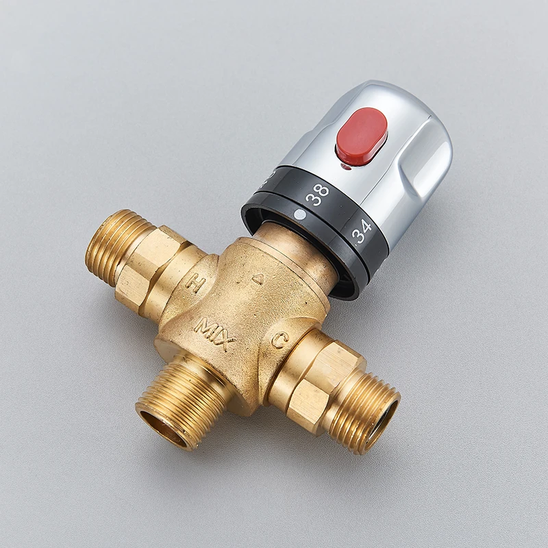 Brass Thermostatic Mixing Valve Bathroom Faucet Temperature Mixer Control Thermostatic Valve Home Improvement