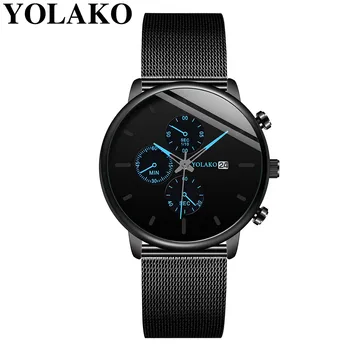 

Top Brand Luxury Men's Casual Quartz Stainless Steel Band Calendar Watch Analog Watch Quartz Business Wristwatch reloj hombre