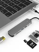 Usb c hub docking station liga de alumínio tipo c para usb3.0 4k hdmi sd pd tf para macbook pro hp dell superfície lenovo samsung