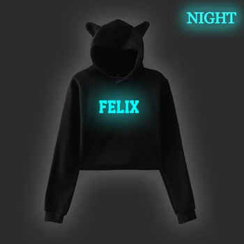 

Kpop Stray Kids FELIX Cropped Hoodie Harajuku Sweatshirt for Womens Hoodie Pullover Clothes for Girls Spring Long Sleeve Tops