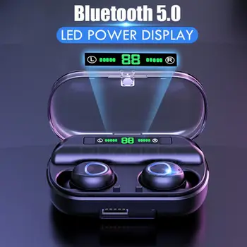 

New TWS Bluetooth V5.0 Earbuds Wireless Waterproof Earphones Battery Capacity Digital Display Charging Case For Android For iOS