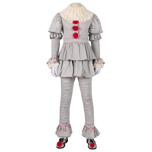 Disfraz de Pennywise de película It Chapter Two, ropa de terror de payaso, trajes  de miedo, trajes de Halloween, trajes grises _ - AliExpress Mobile