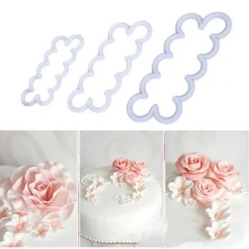 

3PCS One-piece Rose Mold Plastic Fondant Cake Mold Sugar Skin Printing Mould Baking Tools Fondant Cake Decorating Tools Dropship