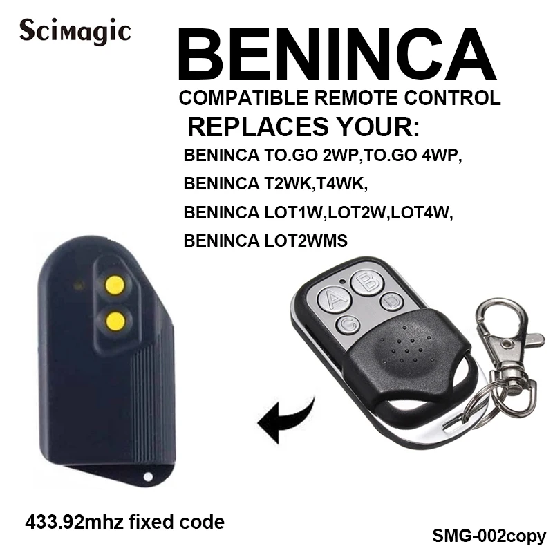 Пульт дистанционного управления BENINCA для гаражных ворот LOT2WMS с фиксированным