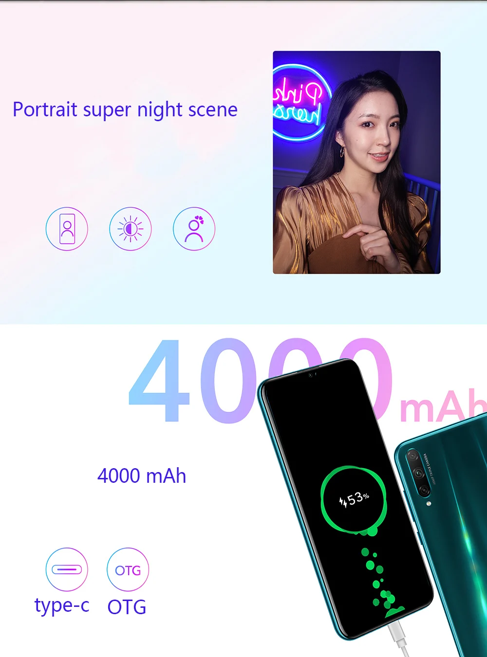 Honor 20 Lite смартфон 6,3 дюймов 2400*1080 Восьмиядерный мобильный телефон 48MP 3 камеры Быстрая зарядка отпечатков пальцев мобильный телефон