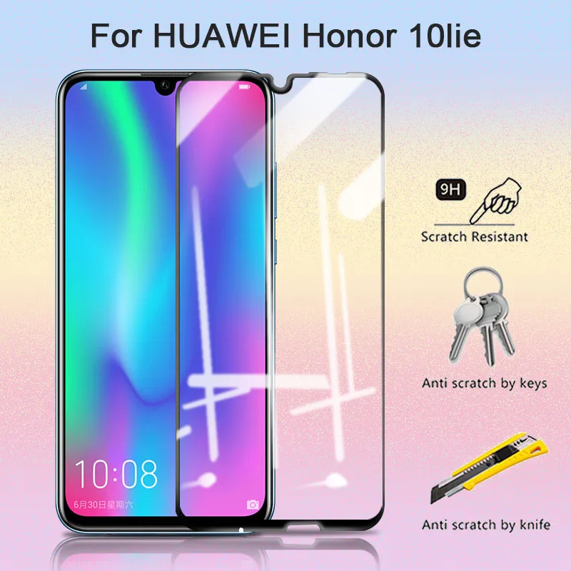 

Full Cover Protective Glass On Honor 10 lite light Screen Protector Glass for huawei honor 10 life honer 10lite Tempered Glass