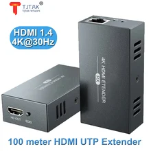 

2021 HDMI Extender with Loop Out 4K 1080P HDMI Extender 100m No Loss RJ45 to HDMI Extender Transmitter Receiver over Cat5e/Cat6
