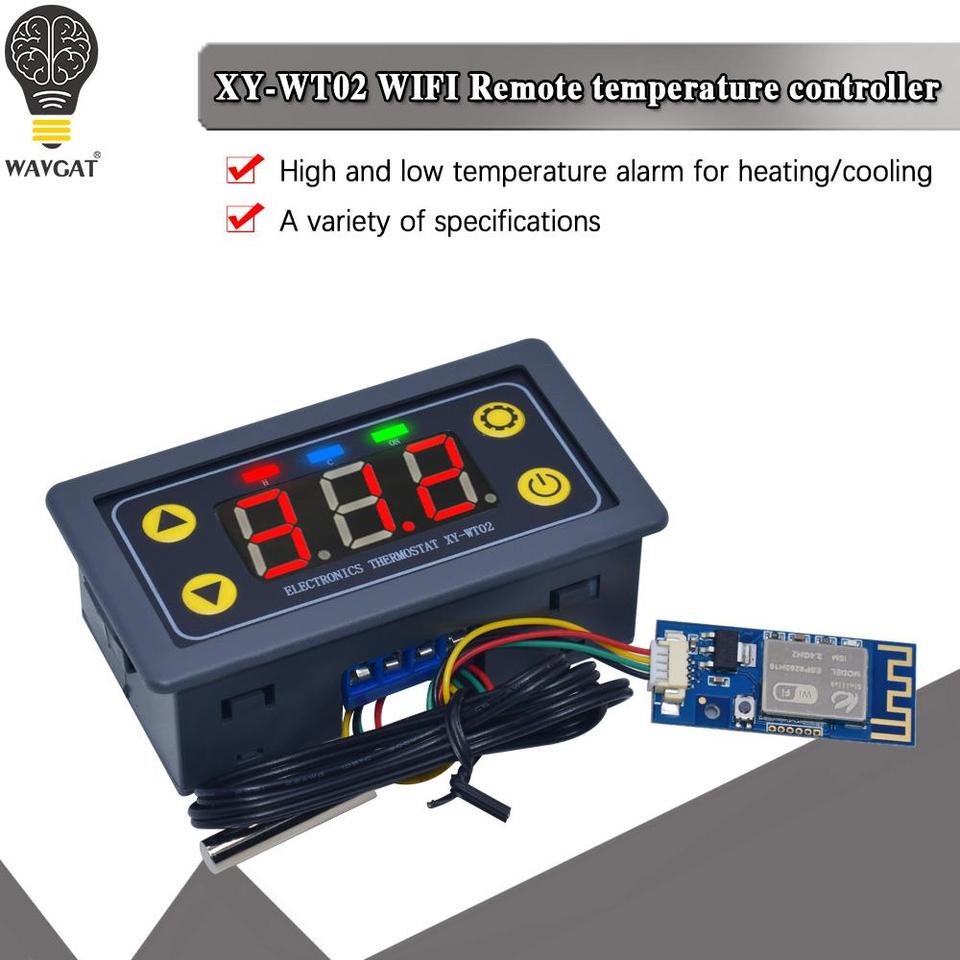 WIFI Remote Thermostat High Precision Digital Temperature Controller Module Cool Heat APP Temperature Collection High Low Alarm
