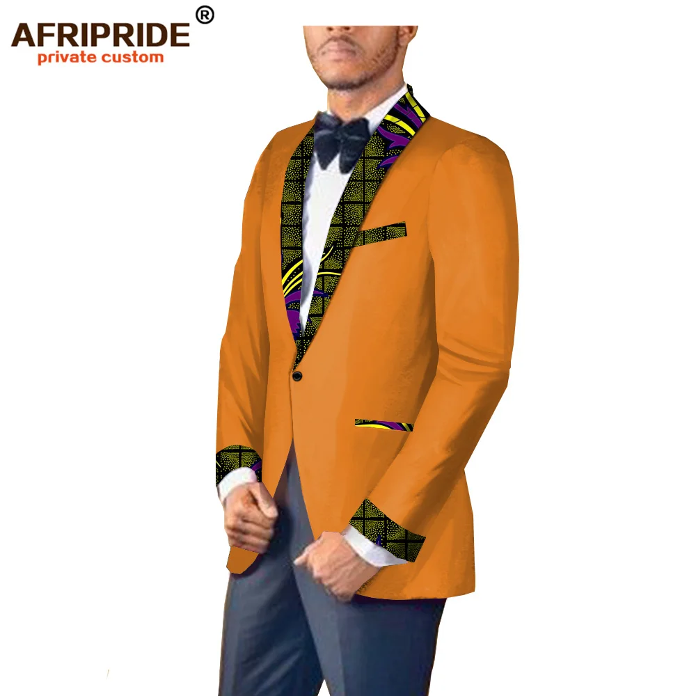 2018 Африканский принт Весна и осень костюм куртка для мужчин AFRIPRIDE сделанный на