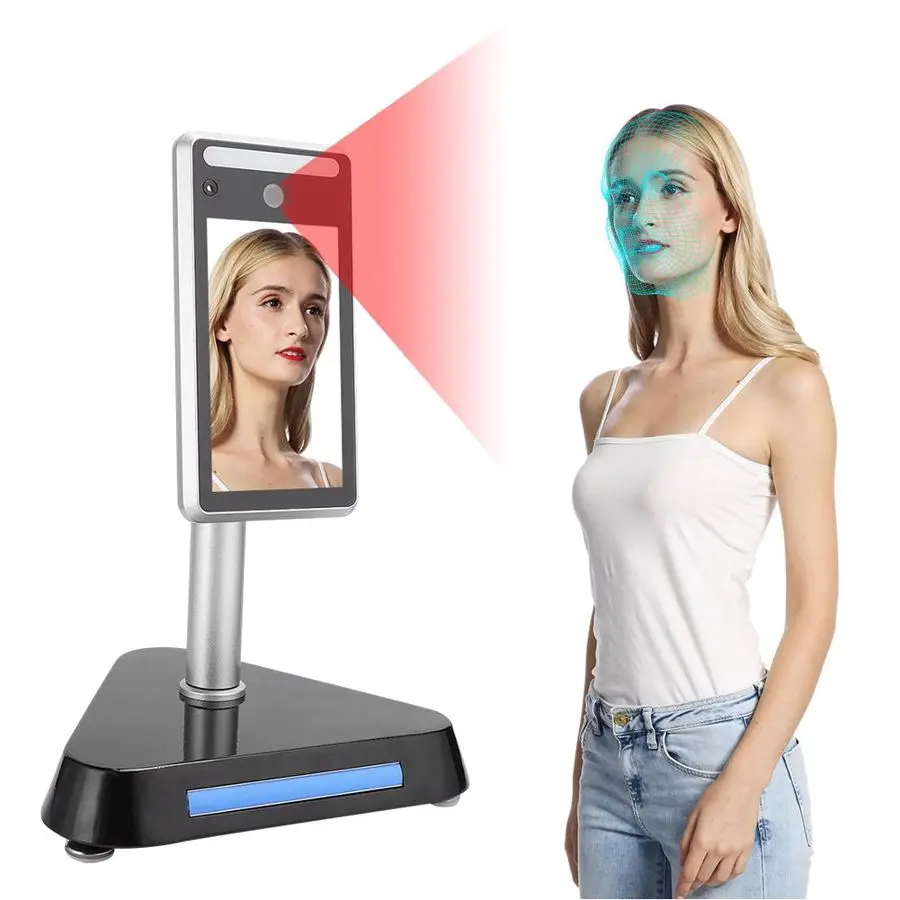 YD-CW-0701-A 7 Inch High Definition Display Face Recognition Temperature Measuring Integrated Machine 100-240V - Famidy.com