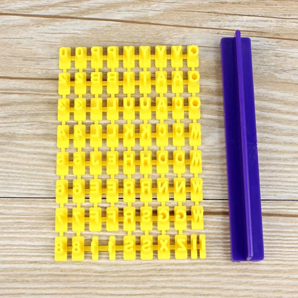72pcs Mold Decorating Cake Stamp Letters Party Number Fondant Plastic Biscuits Set Baking Tool DIY Accessories Kit Pastry Cookie