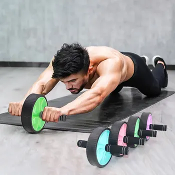 

New Roller&Jump Rope No Noise Abdominal Wheel Roller with Mat For Arm Waist Leg Exercise Gym Fitness Equipment