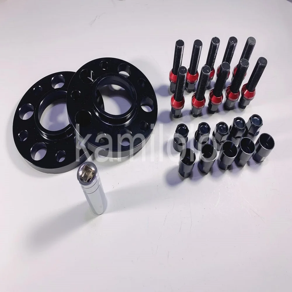 

5x120 72.56mm Staggered Wheel Spacers Kit M12x1.5 (2) 15mm /(2) 20mm W/ Extended Bolts 10pcs Fits BMW