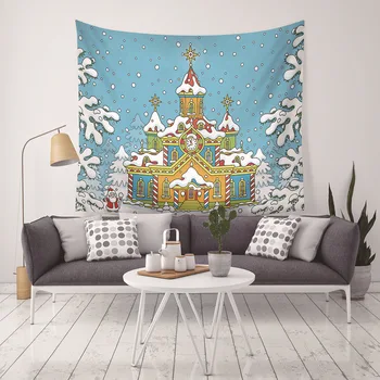 

Can Customized Tapestry Fashion Bedroom Mural Can Diy Gift Poster Collective Dormitory Snowman Castle Curtain Tapestry E0527