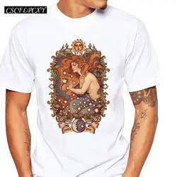 Новая брендовая мужская футболка с принтом cosmic lovers в стиле ретро, модная Повседневная блузка из хипстера с короткими рукавами, Мужская