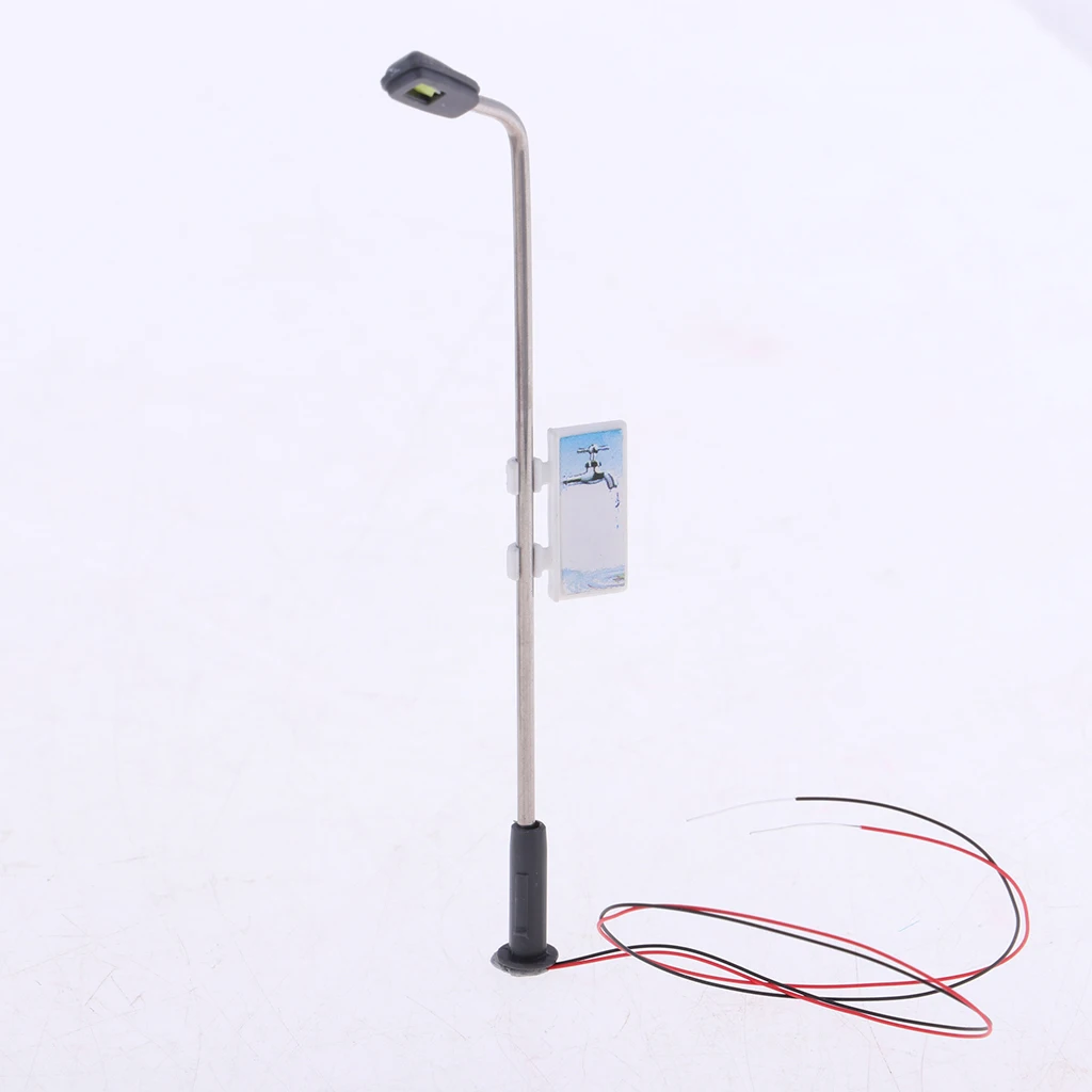 20x HO White LED Lamppost Model Railway Park Landscape Decoration 1/200 3V Street Layout LED Courtyard Lights Garden Accessories