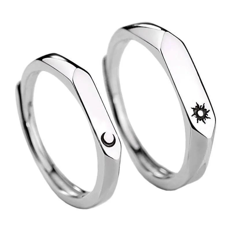 Uloveido A Pair of His and Hers Adjustable Engagement Wedding Band Rings  Set, Platinum Plated Matching Couples Love Heart Rings for Women Men LB018| Amazon.com