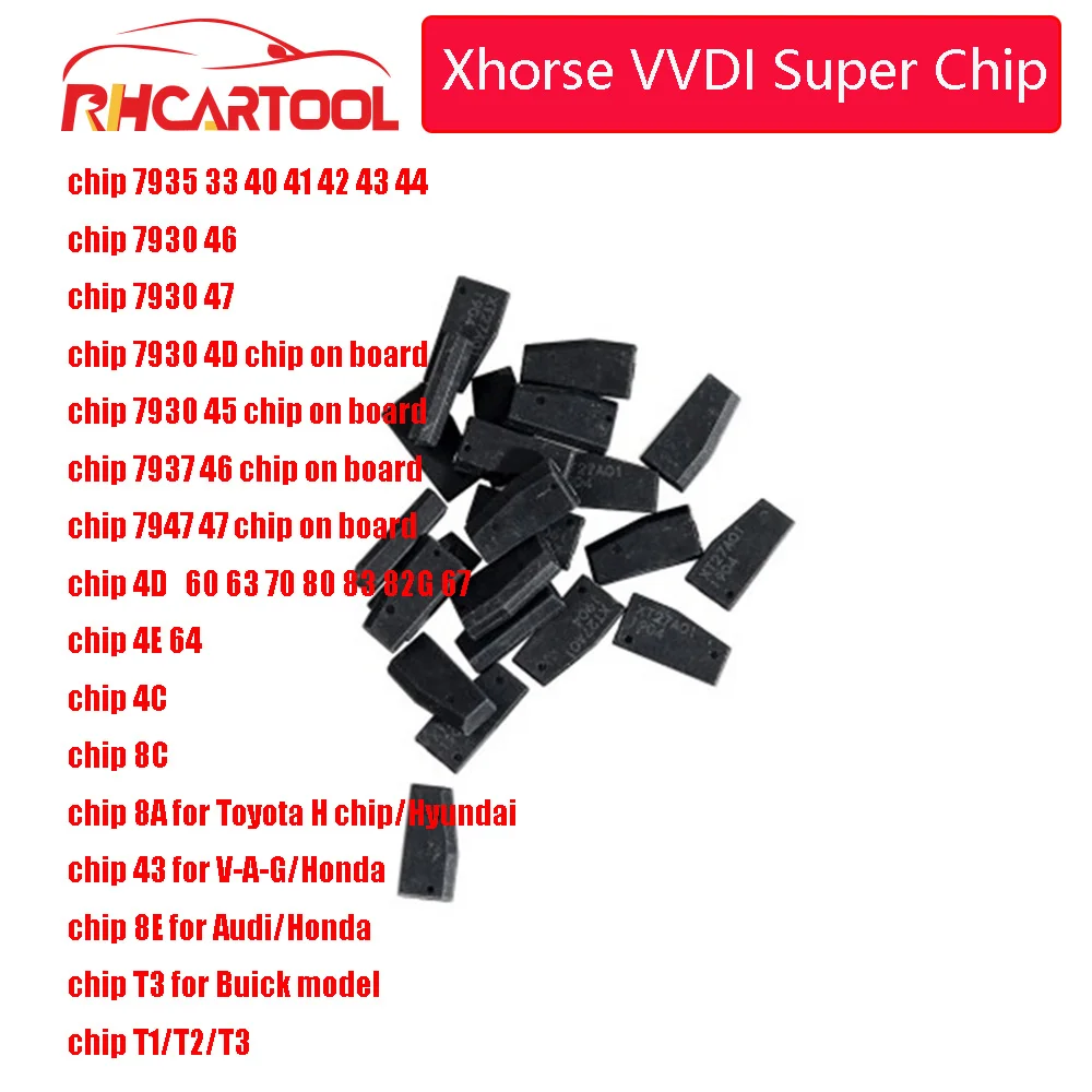 

Xhorse VVDI Super Chip Transponder for ID46/40/43/4D/8C/8A/T3/47/41/42/45/ID46 for VVDI2 VVDI Key Tool /Mini Key Tool 20pcs/lot