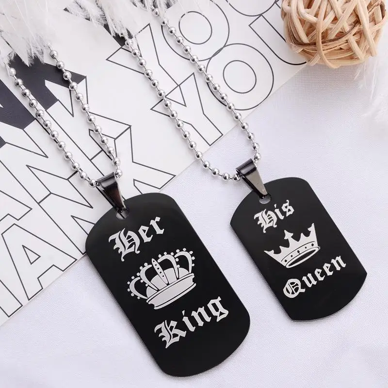 Collares De Moda 2018 сочетающееся ожерелье для влюбленных Любовная пара военный бренд