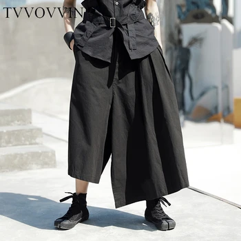 

simple High Waist Black Asymmetrical Long Wide Leg Trousers New Loose Fit Pants Women Fashion Tide Spring Autumn 2020 R588