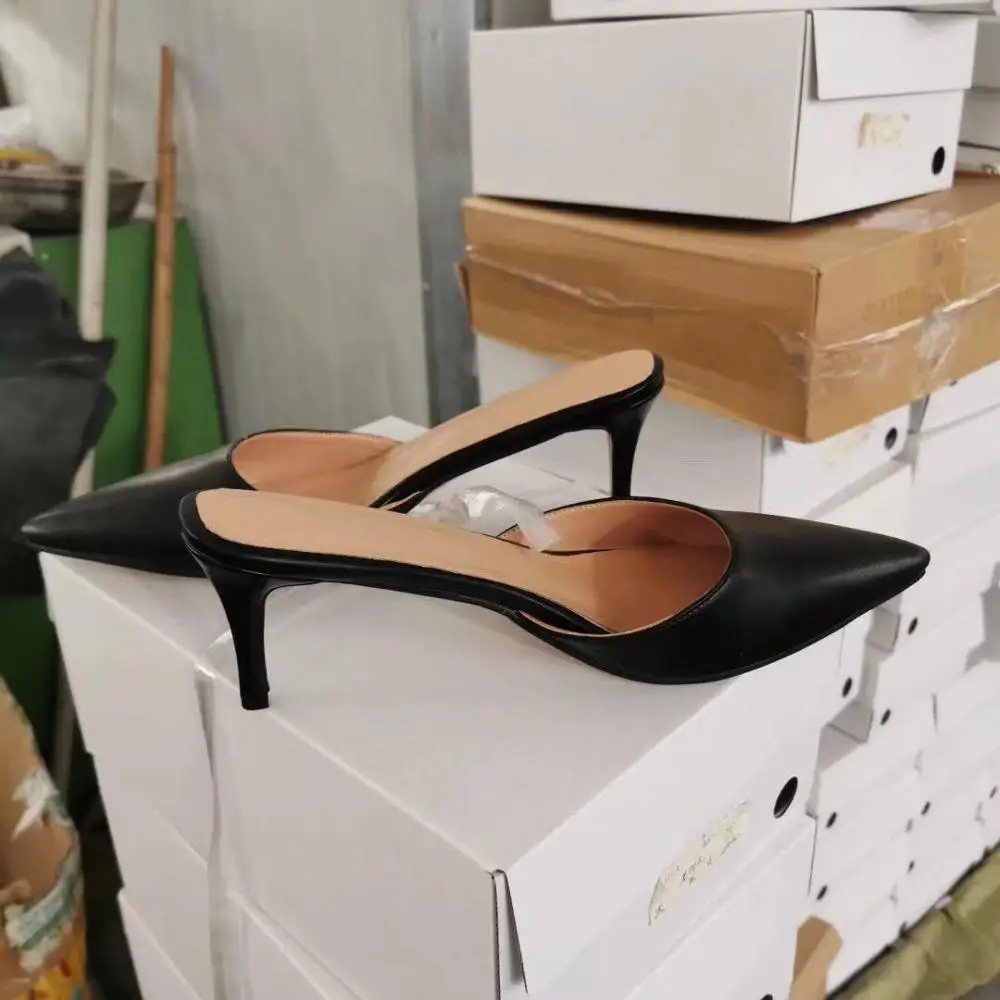 Olomm/новые стильные женские шлепанцы ручной работы пикантные шлепанцы на высоком каблуке-шпильке черные вечерние туфли с острым носком женская обувь американского размера плюс 5-15