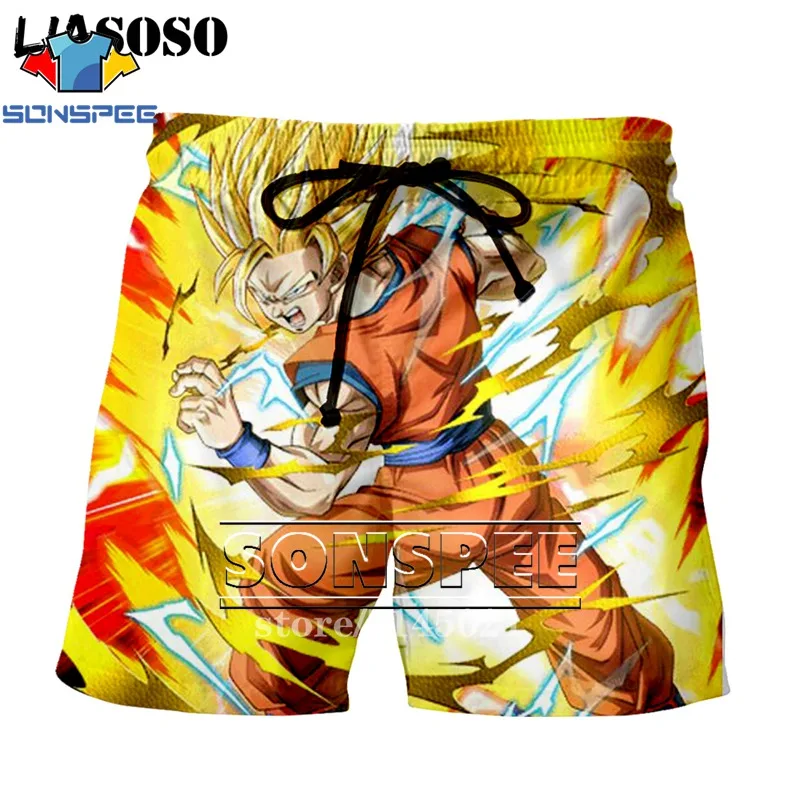 SONSPEE мужские шорты с 3d принтом японского аниме DBZ Dragon Ball Z Son Goku Kakarotto, пляжные повседневные шорты, пляжные шорты D01