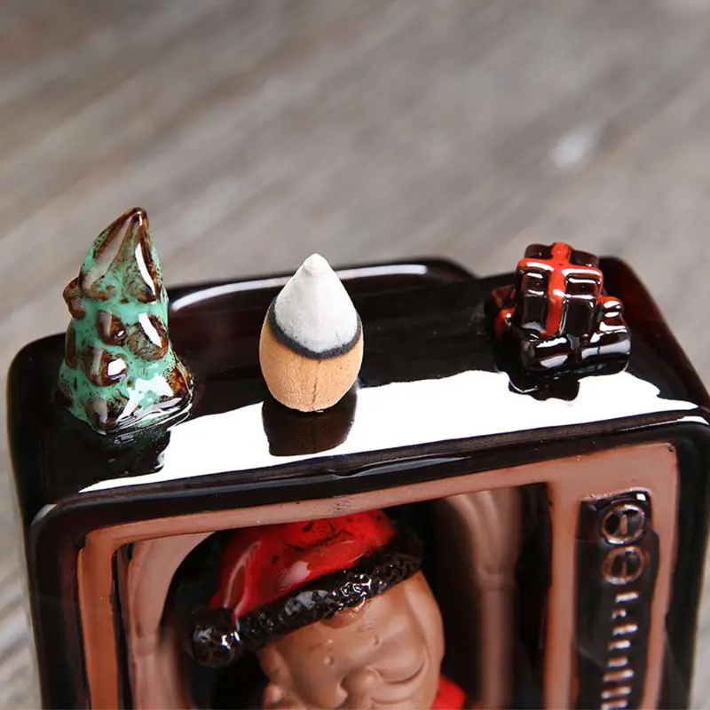Elegant Christmas Atmosphere Backflow Incense Burner with Free 10PCs Reflux Incense Cone