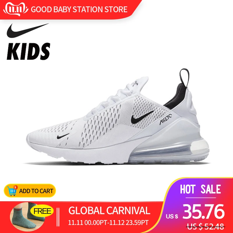 Baratos NIKE AIR MAX 270 Original nueva llegada niños zapatillas deportivas al aire libre Air Mesh zapatillas #943345