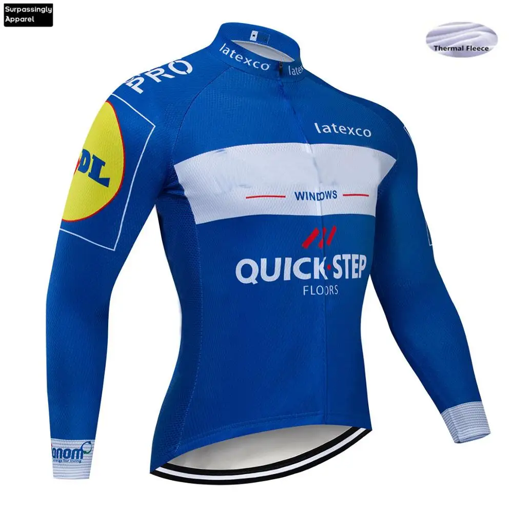 Pro UCI Team QUICK STEP Maillot велосипедная Одежда MTB велосипедная одежда Ropa Ciclismo Зимняя Теплая Флисовая велосипедная майка 12D