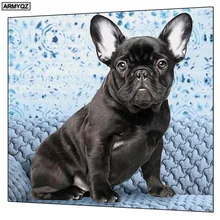 DIY Бриллиантовая мозаичная фигурка животного мопса рукоделие полный квадрат/Круглый Алмаз живопись на заказ Вышивка крестиком Алмазная Хрустальная стена