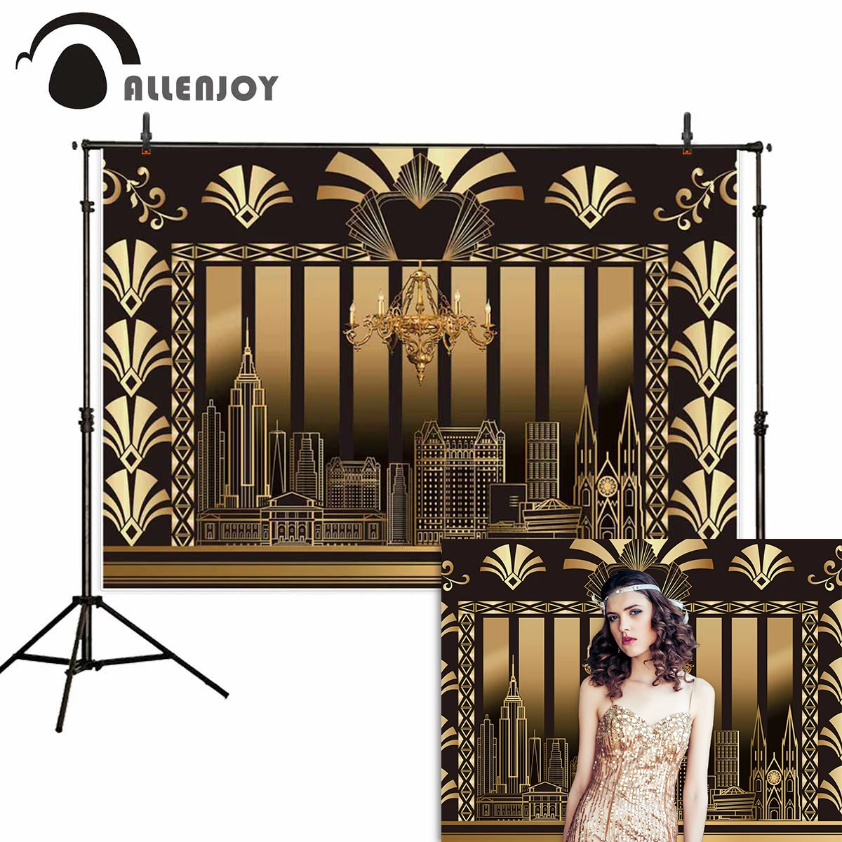 

Allenjoy the Great Gatsby backdrop Roaring 20s wedding birthday Vintage Dance adults photographic background studio photocall