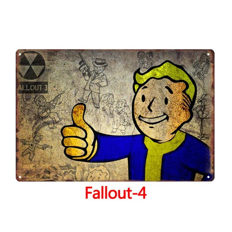 Ретро металлический оловянный плакат с подписью fallout 3 4 Игра металлический знак паб домашняя доска металлический винтажный домашний Декор настенный Декор Бар Украшение - Цвет: Style4