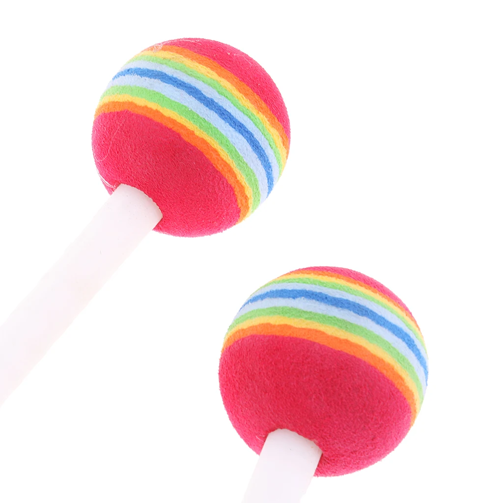 Hand Percussion Hand Drum Mallets Lollipop Head for Baby Children Music Toys Drum Knock Hammers Sticks