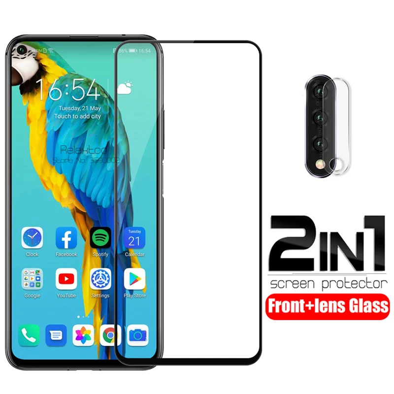 

2 in 1 camera lens glass for huawei nova 5t protective glass screen protector on hauwei nova 5 t nova5t 6.26'' safety film cover