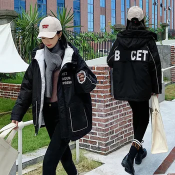 

XUXI 2019 Autumn Winter Short Coat Down Cotton Woman Fund Student Ins Cotton-padded Clothes Work Loose Coats Tide FZ0256