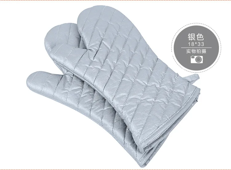[Anti-Oil] yuda Every 260-Degree Real Silver Pastebrushing Gloves Silver Microwave Oven Insulated Heat Resistant Oven Glove