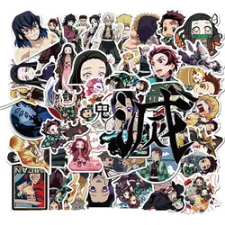 Autocollants Kimetsu No Yaiba pour enfants, 10/30/50 pièces, pour canettes, voiture, réfrigérateur, dessin animé japonais, paquet d'autocollants, téléphone, planche à roulettes 