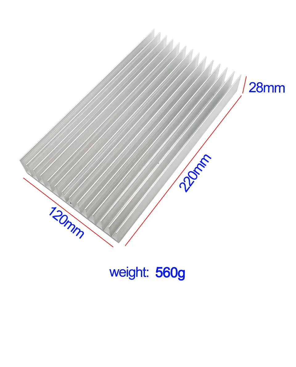 220x120x28 мм большой радиатор алюминиевая охлаждающая плата для Светодиодный светильник радиатор высокой теплопроводности электроники радиаторы доска