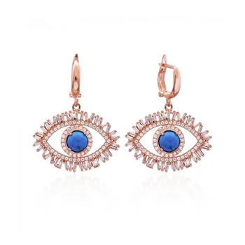 

LOZRUNVE Dainty 925 Sterling Silver High Quality Turquoise Freshwater Pearl Large Evil Eye Drop Earring