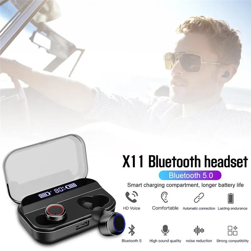 TWS беспроводные наушники Bluetooth 5,0 водонепроницаемые наушники дисплей питания сенсорная Спортивная стереогарнитура с микрофоном power Bank 3500 мАч